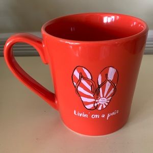 Life Is Good “Livin’ on a Pair” Orange Flip Flops Mug